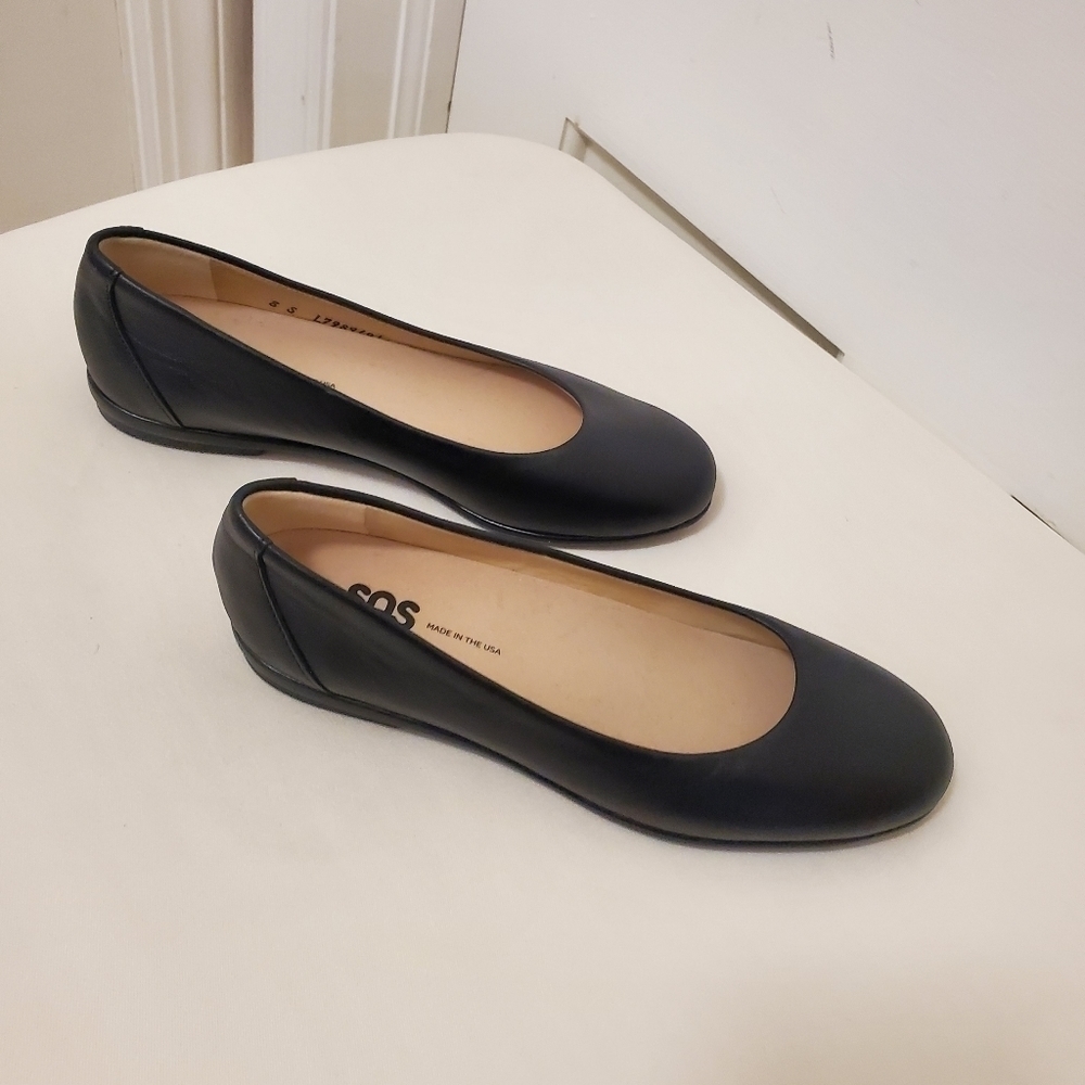 SAS Scenic Leather Ballet Style Black Flats Size 8, classic, Business Casual - Picture 2 of 14
